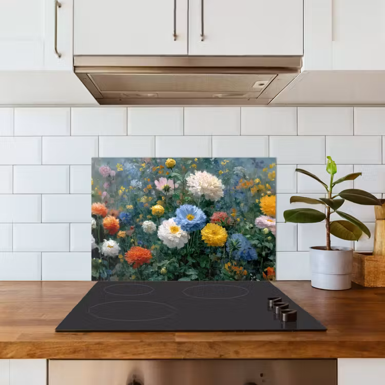 Spatscherm keuken - Close-up - Veld - Bloemen - Kleurrijk — 6