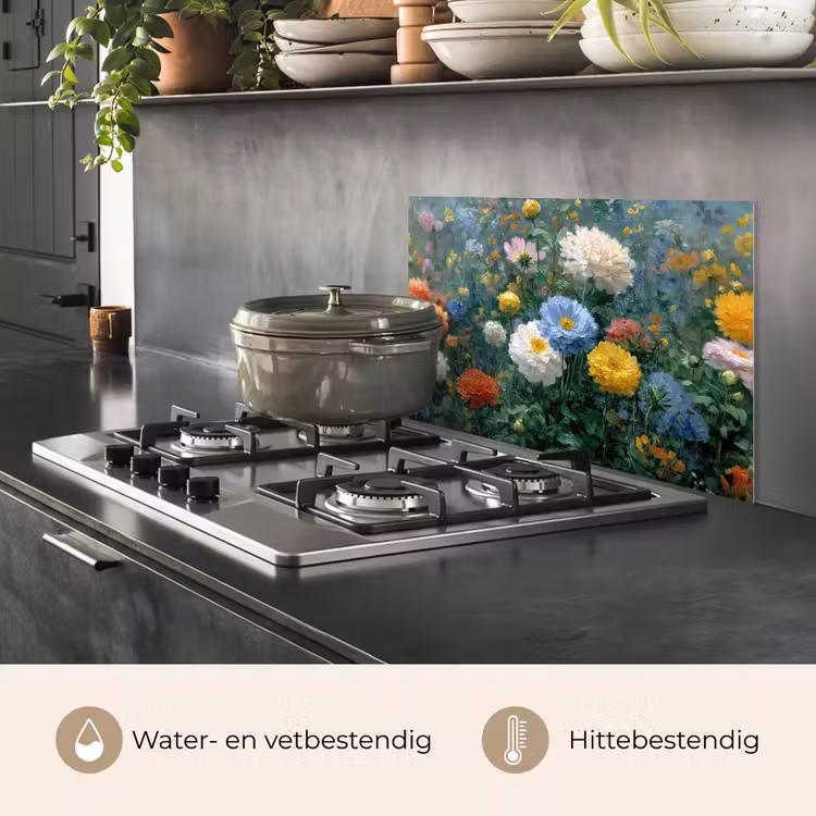 Spatscherm keuken - Close-up - Veld - Bloemen - Kleurrijk — 7