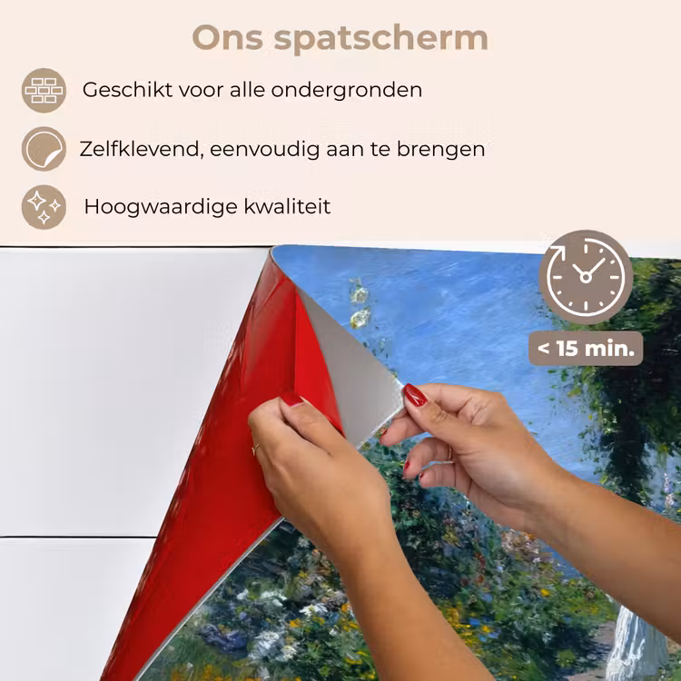 Spatscherm keuken - Kat - Vrouw - Bloemen - Huis — 4