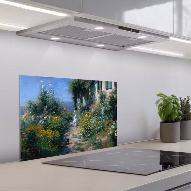 Spatscherm keuken - Kat - Vrouw - Bloemen - Huis — 5