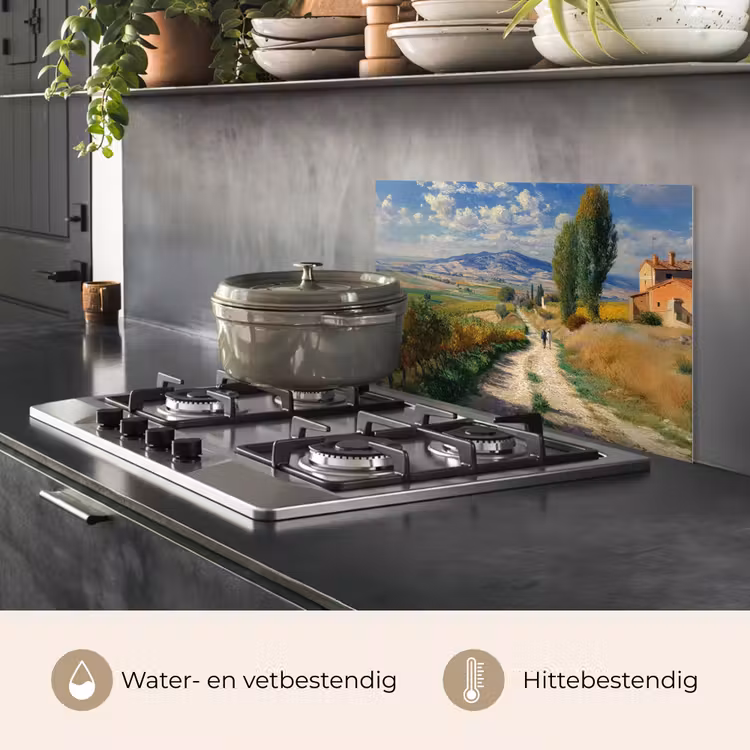 Spatscherm keuken - Mensen - Wandelen - Zandpad - Velden — 7
