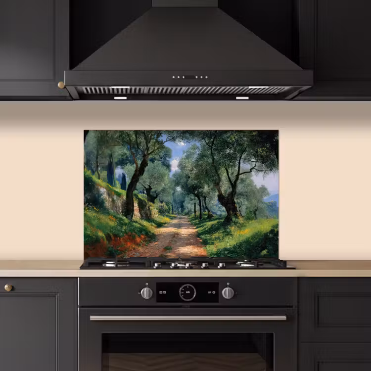 Spatscherm keuken - Pad - Bomen - Schaduw - — 2