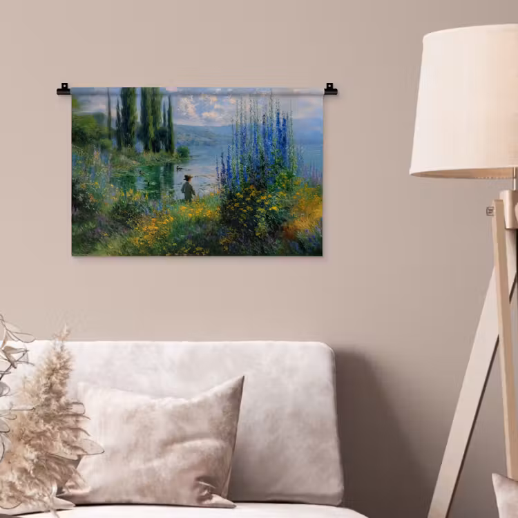 Wandkleed - Bloemen - Meer - Bergen - Groen — 2