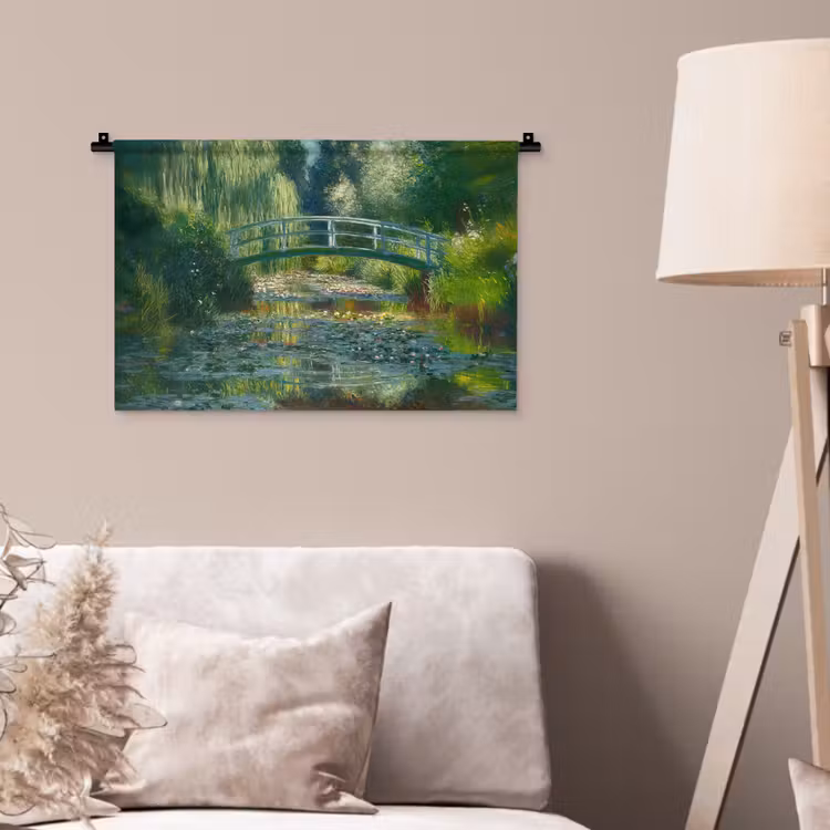 Wandkleed - Brug - Hout - Vijver - Waterlelies — 2