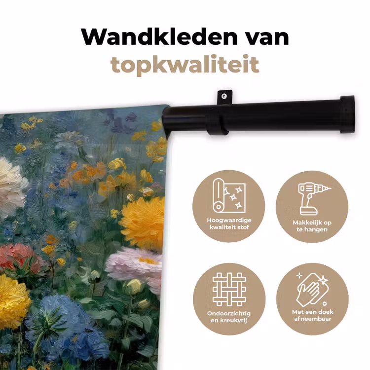 Wandkleed - Close-up - Veld - Bloemen - Kleurrijk — 3