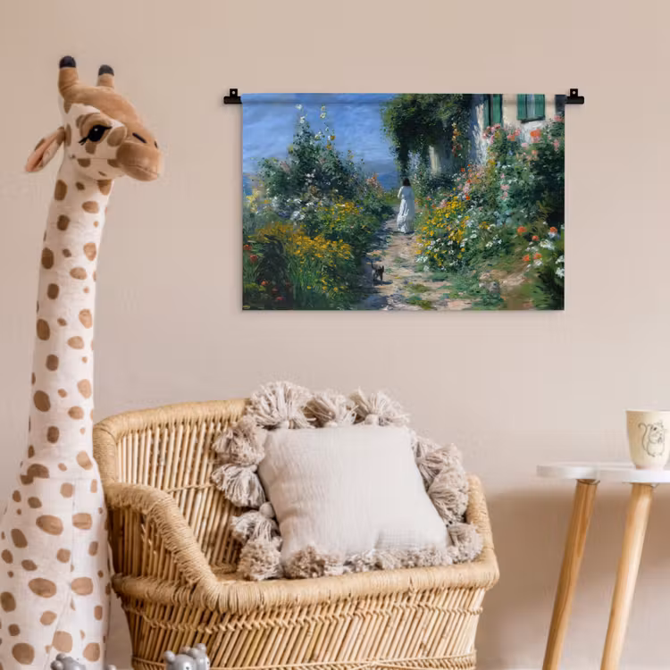 Wandkleed - Kat - Vrouw - Bloemen - Huis — 5