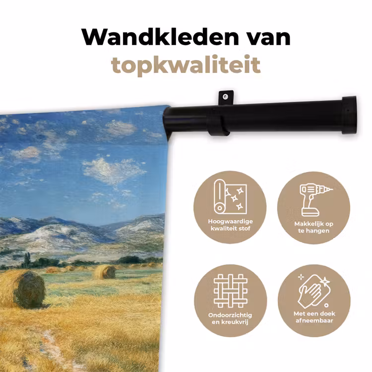 Wandkleed - Landschap - Strobalen - Bergen - Wolken — 3