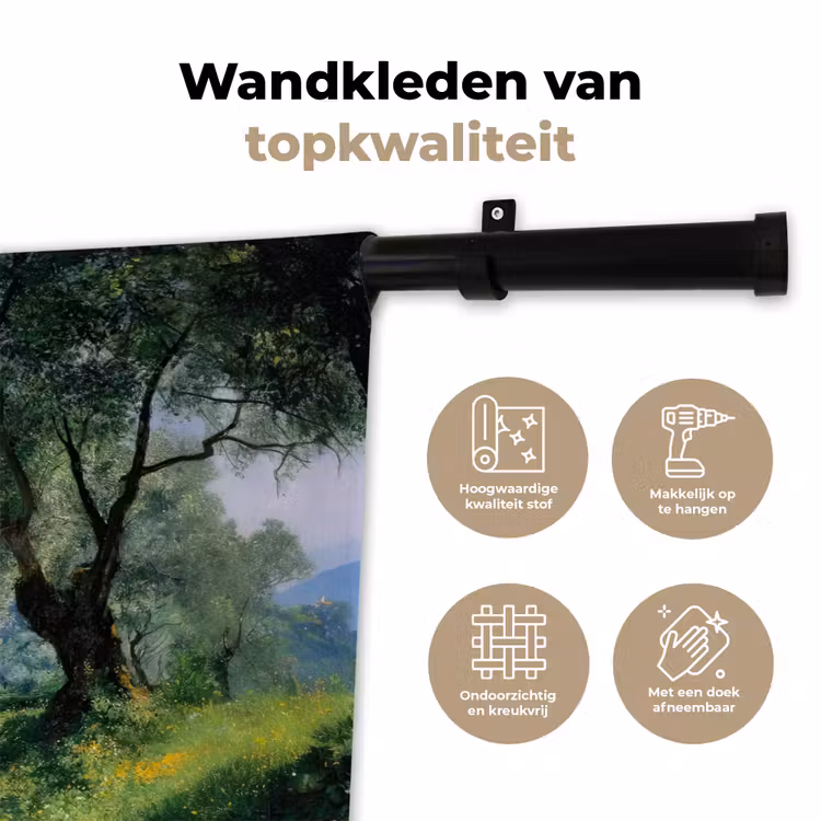 Wandkleed - Pad - Bomen - Schaduw - — 3