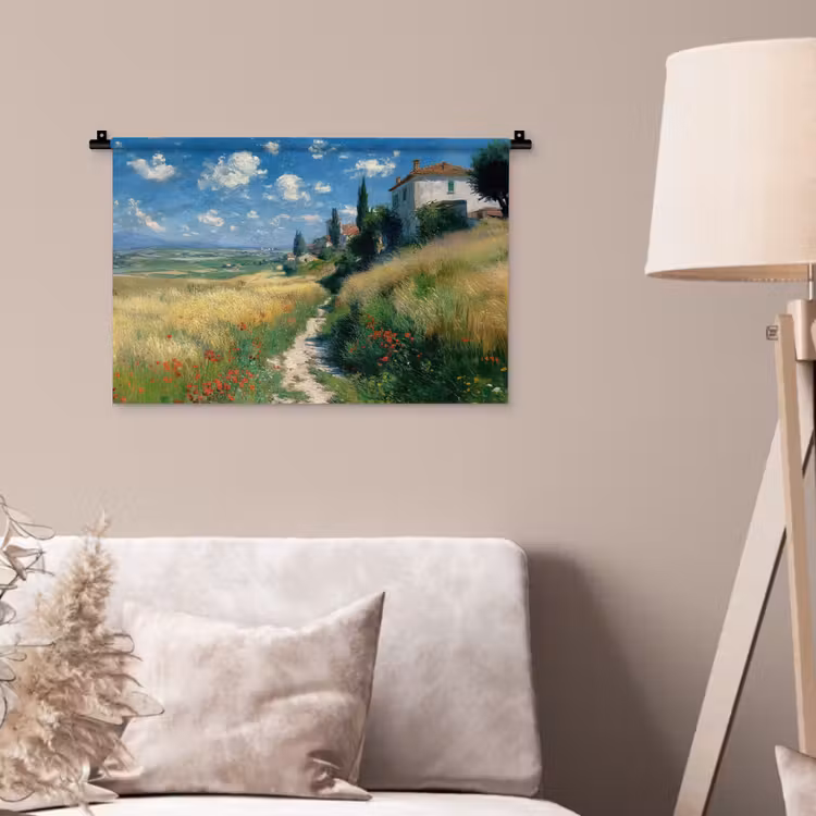 Wandkleed - Zandpad - Huis - Bomen - Grasveld — 2