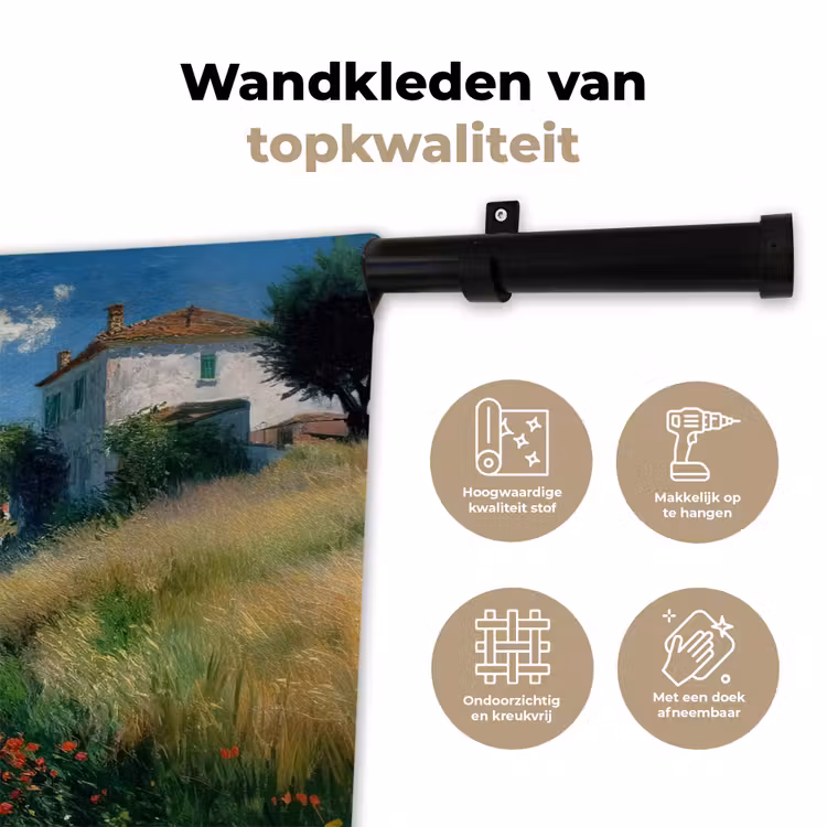 Wandkleed - Zandpad - Huis - Bomen - Grasveld — 3