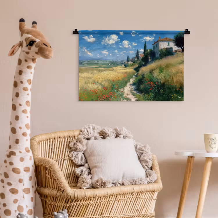 Wandkleed - Zandpad - Huis - Bomen - Grasveld — 5