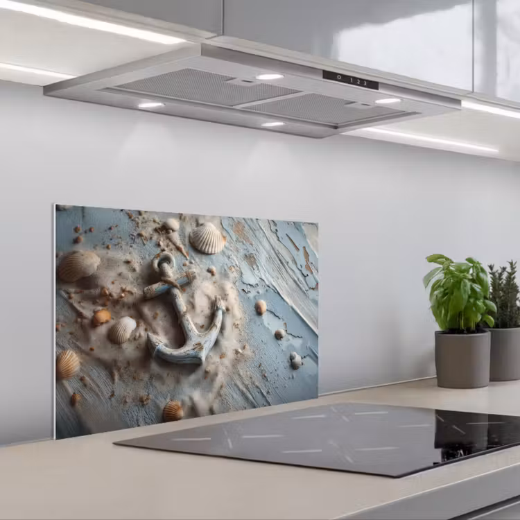Spatscherm keuken - Anker - Hout - Schelpen - Zand — 5