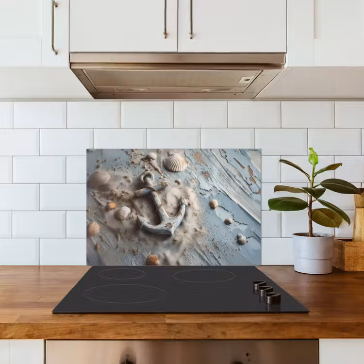 Spatscherm keuken - Anker - Hout - Schelpen - Zand — 6