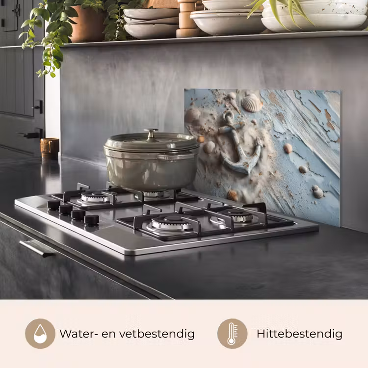 Spatscherm keuken - Anker - Hout - Schelpen - Zand — 7