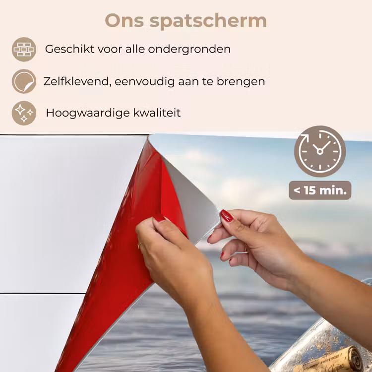 Spatscherm keuken - Glazenfles - Post - Zee - Zand — 4