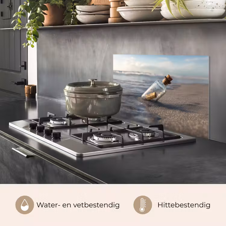 Spatscherm keuken - Glazenfles - Post - Zee - Zand — 7