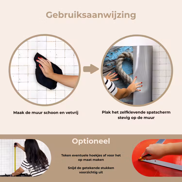 Spatscherm keuken - Hart - Touw - Hout - Rustiek — 8