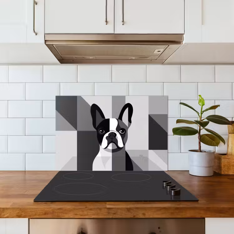 Spatscherm keuken - Buldog - Zwart - Abstract - Vlakken — 6