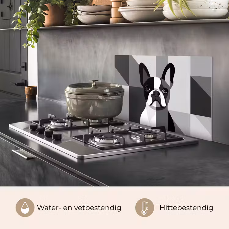 Spatscherm keuken - Buldog - Zwart - Abstract - Vlakken — 7