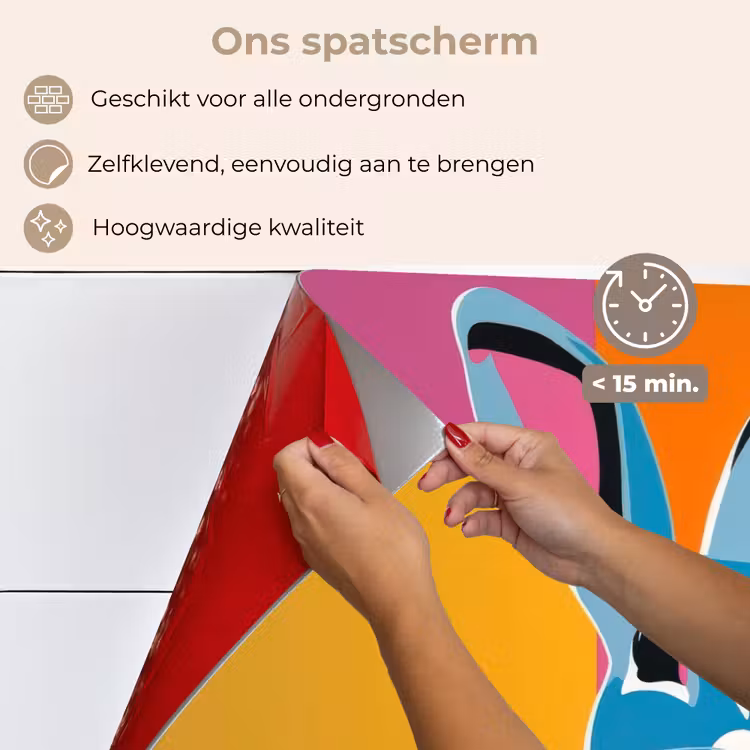 Spatscherm keuken - Haas - Kleurvakken - Oren - Roze — 4