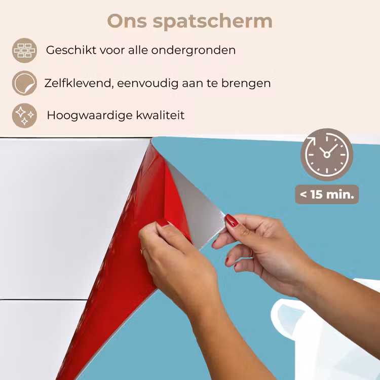 Spatscherm keuken - Ijsbeer - Lichtblauw - Minimalistisch — 4