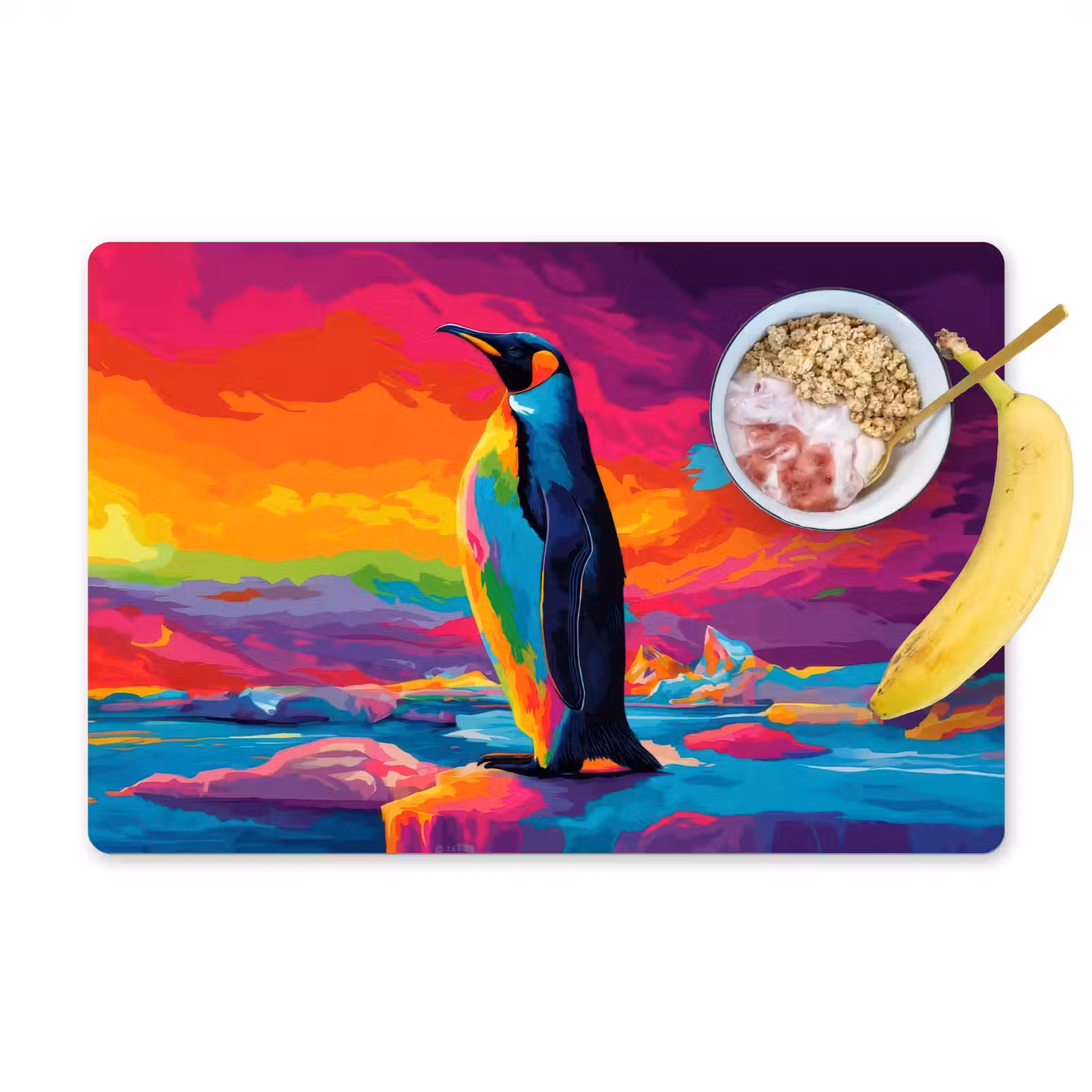 Placemat - 6 stuks - Ijsschots - Pinguïn - Abstract - Lucht — 1