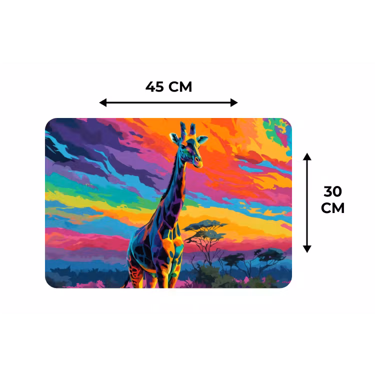 Placemat - 6 stuks - Giraffe - Savanna - Lucht - Gekleurd — 3
