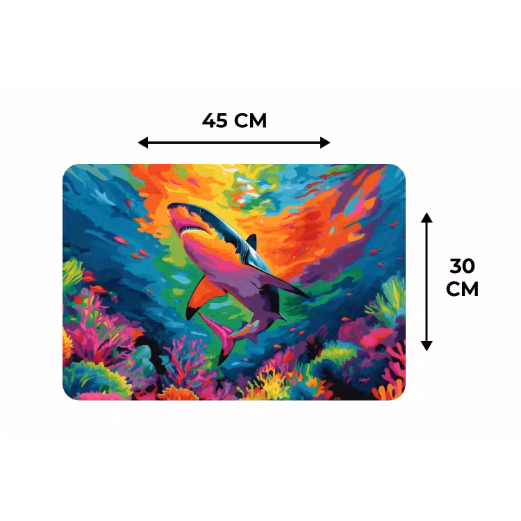 Placemat - 6 stuks - Haai - Koraalrif - Abstract - Kleurrijk — 3