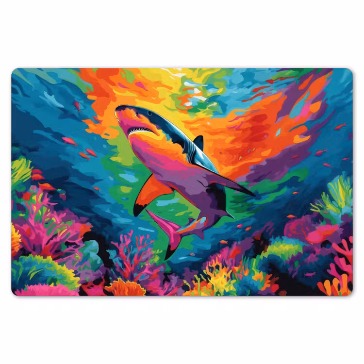 Placemat - 6 stuks - Haai - Koraalrif - Abstract - Kleurrijk — 7