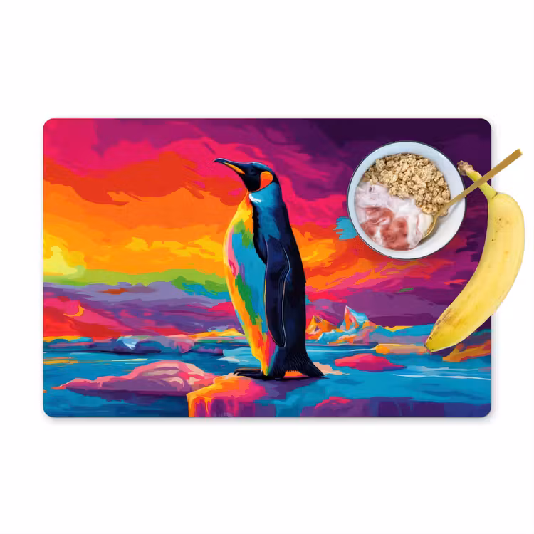 Placemat - 6 stuks - Ijsschots - Pinguïn - Abstract - Lucht — 1