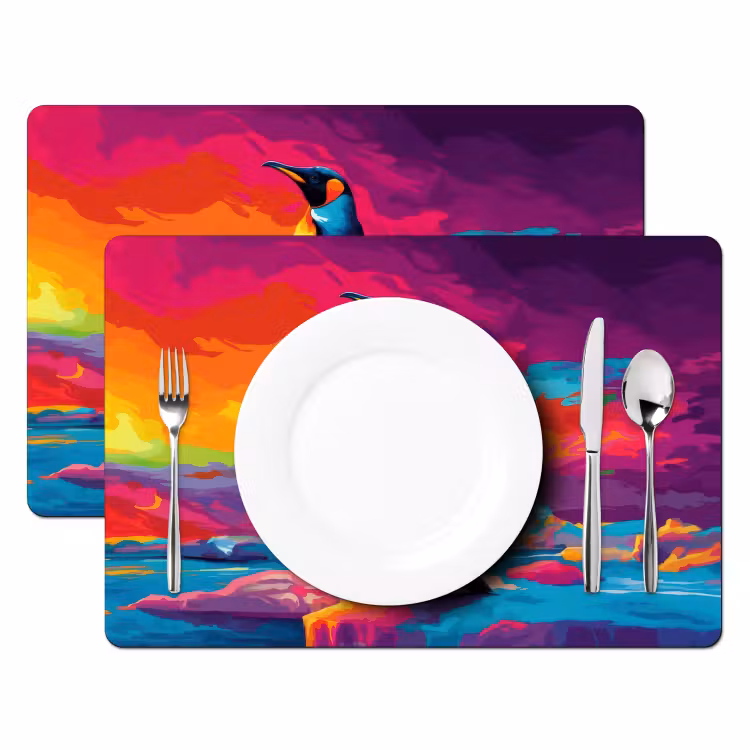 Placemat - 6 stuks - Ijsschots - Pinguïn - Abstract - Lucht — 2