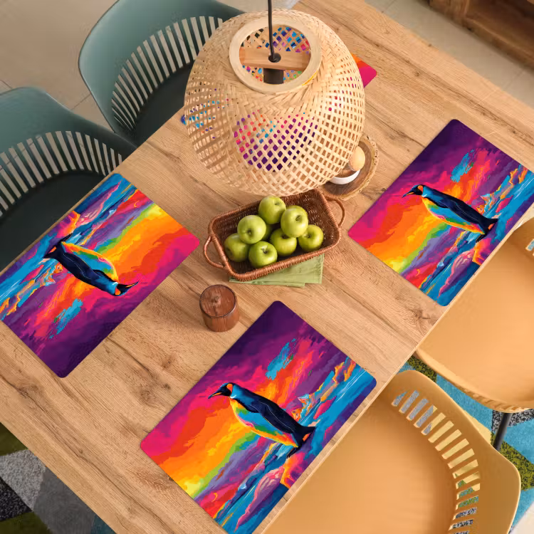 Placemat - 6 stuks - Ijsschots - Pinguïn - Abstract - Lucht — 6