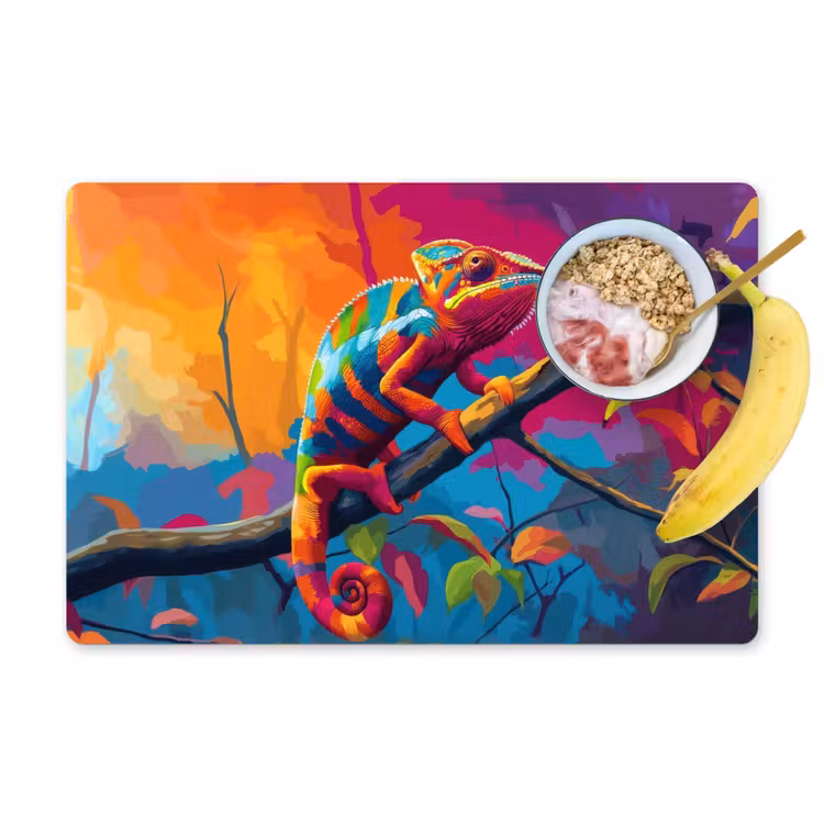Placemat - 6 stuks - Kameleon - Tak - Gestreept - Bladeren — 1