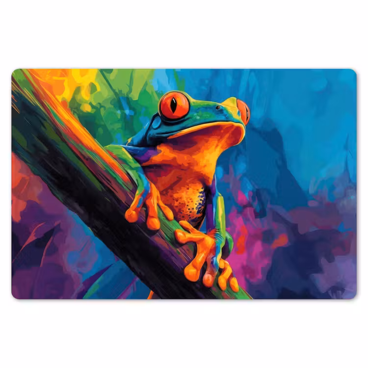 Placemat - 6 stuks - Kikker - Felgekleurd - Tak - Regenboog — 7
