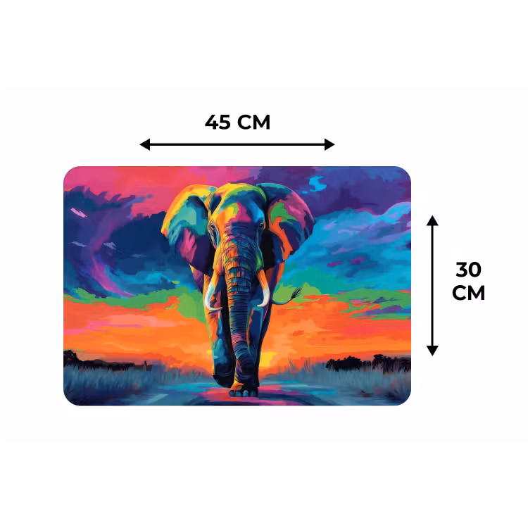 Placemat - 6 stuks - Olifant - Kleurrijk - Lucht - Abstract — 3