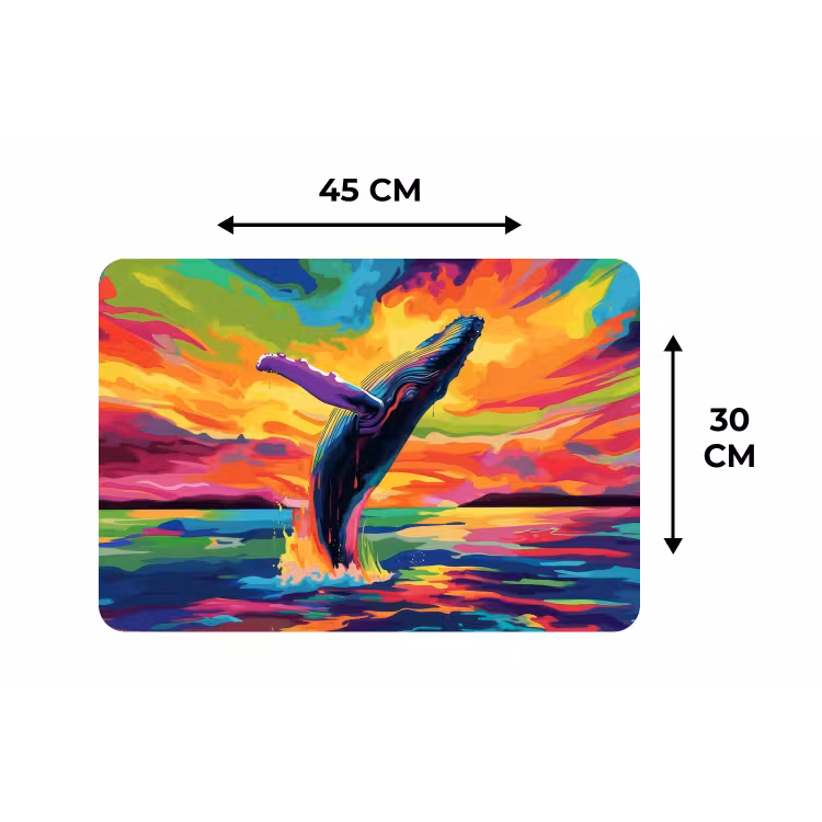 Placemat - 6 stuks - Zonsondergang - Walvis - Geschilderd - Kleurrijk — 3