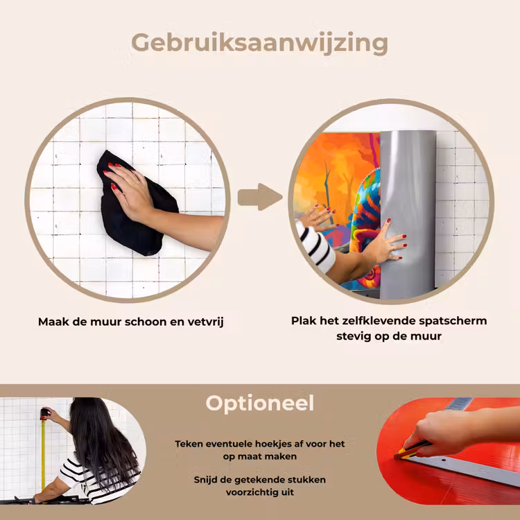 Spatscherm keuken - Kameleon - Tak - Gestreept - Bladeren — 8