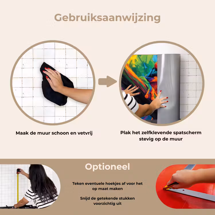 Spatscherm keuken - Kikker - Felgekleurd - Tak - Regenboog — 8