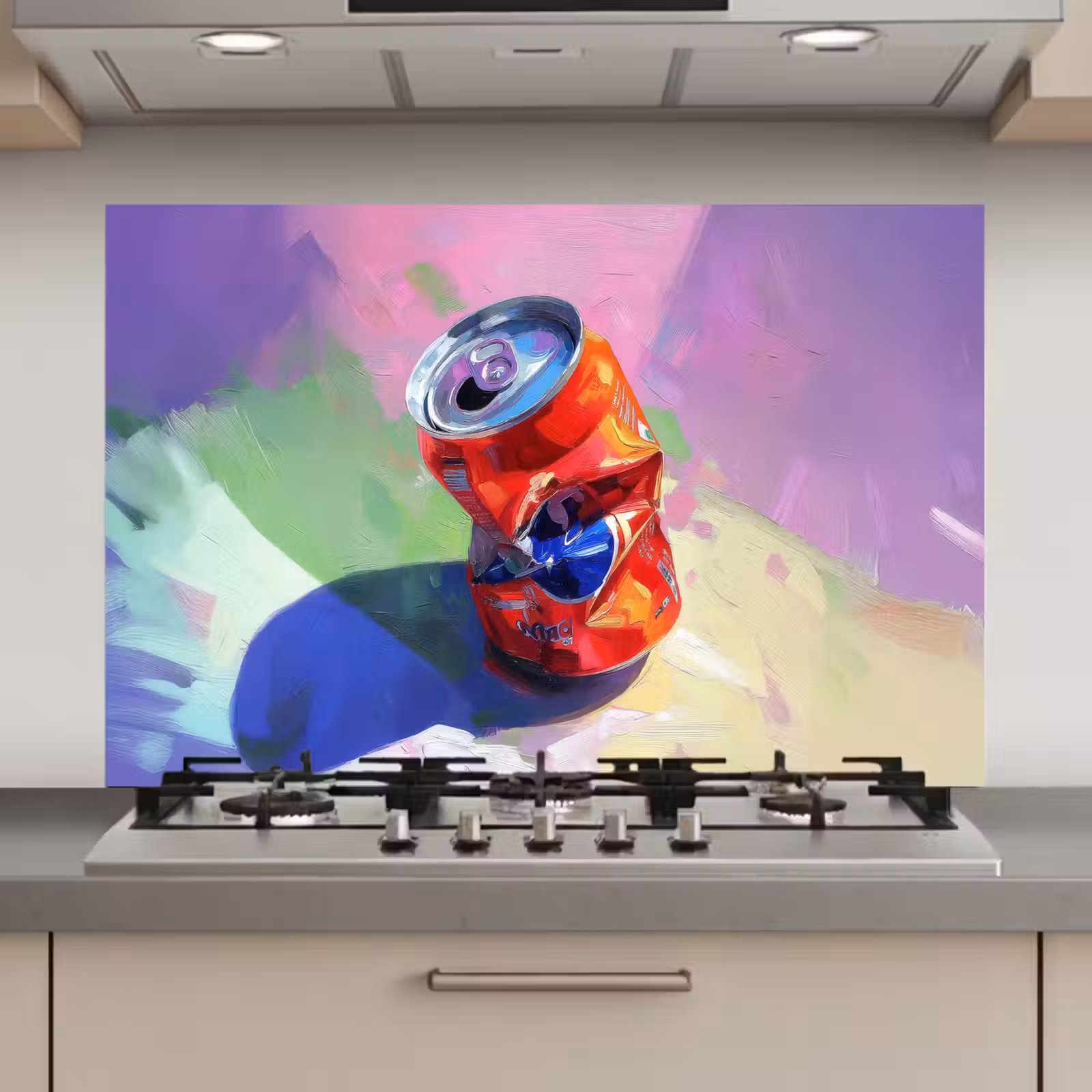 Spatscherm keuken - Frisdrank - Blik - Paars — 1