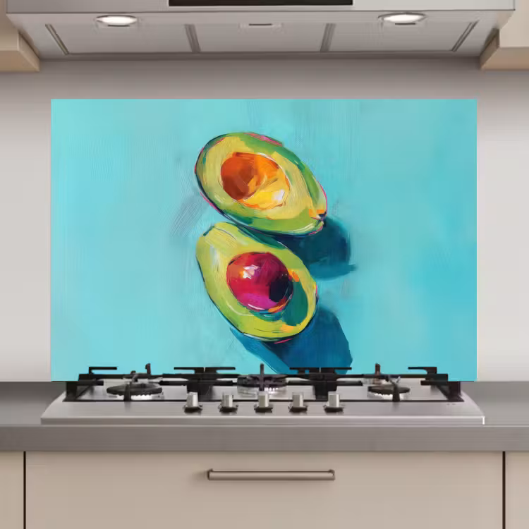 Spatscherm keuken - Avocado - Groen - Pit - Schaduw — 1