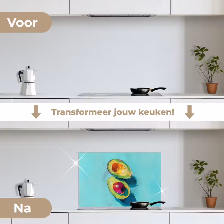 Spatscherm keuken - Avocado - Groen - Pit - Schaduw — 3