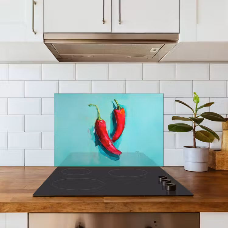Spatscherm keuken - Chilipepers - Geverfd - Rood — 6