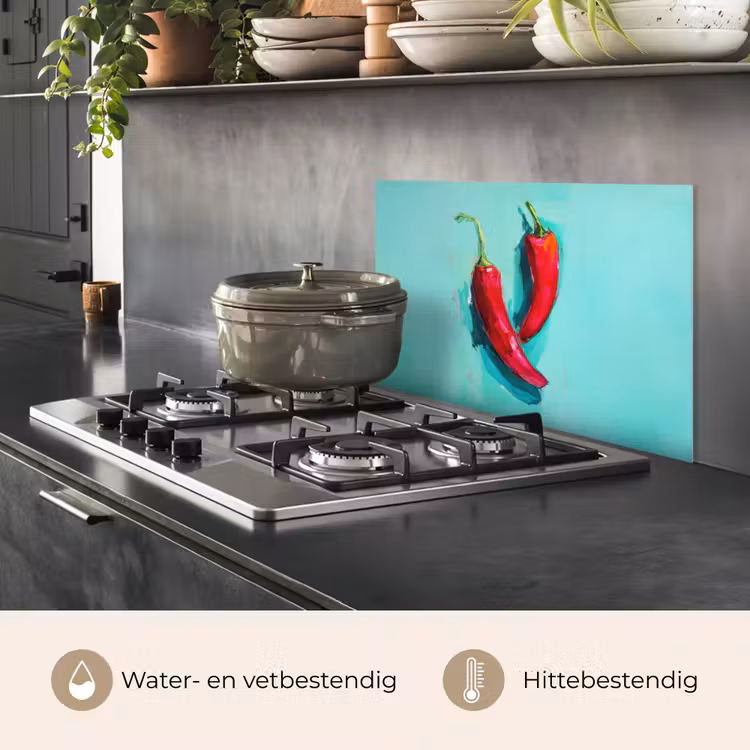 Spatscherm keuken - Chilipepers - Geverfd - Rood — 7