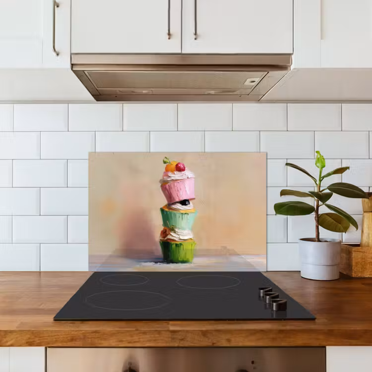 Spatscherm keuken - Cupcakes - Gestapeld - Kleurrijk - Fruit — 6