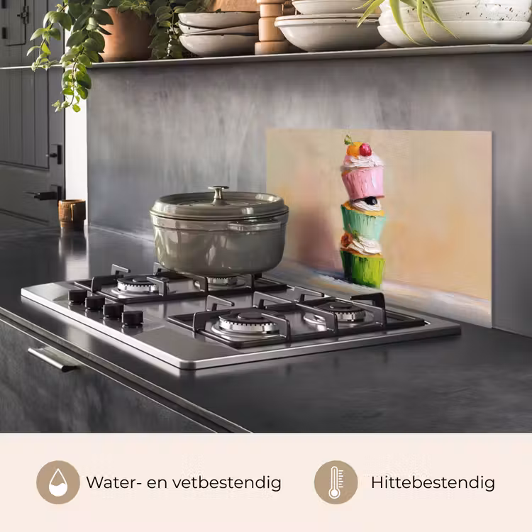 Spatscherm keuken - Cupcakes - Gestapeld - Kleurrijk - Fruit — 7