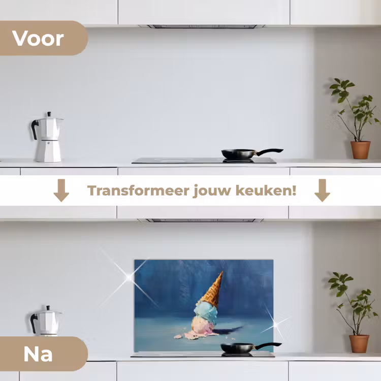 Spatscherm keuken - Ijshoorn - Bolletjes - Smelt - Roze — 3