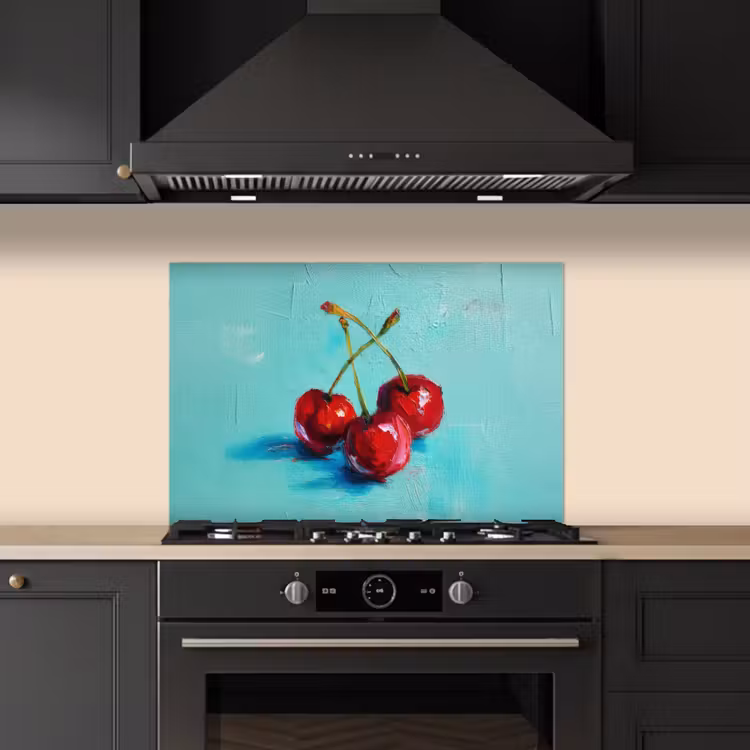 Spatscherm keuken - Kersen - Rood - Drie - Geverfd — 2