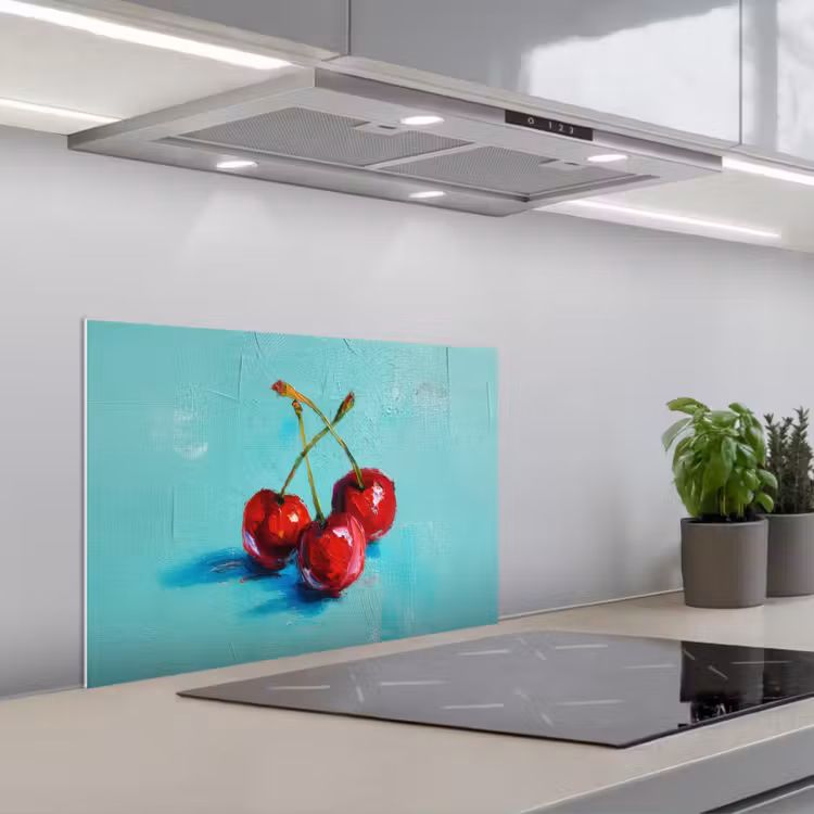 Spatscherm keuken - Kersen - Rood - Drie - Geverfd — 5