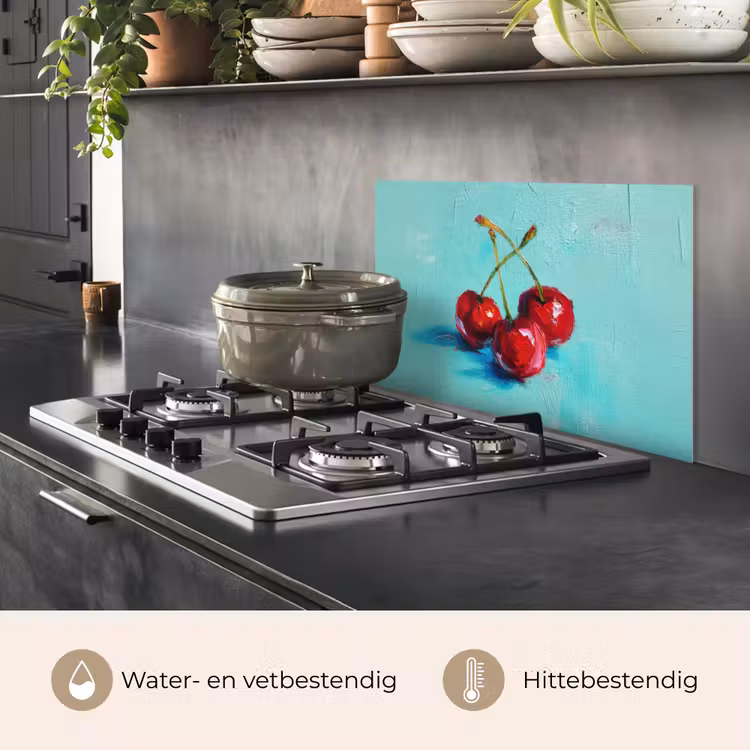 Spatscherm keuken - Kersen - Rood - Drie - Geverfd — 7