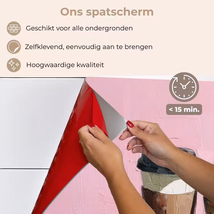 Spatscherm keuken - Koffiebekers - Deksel - Verf - Textuur — 4